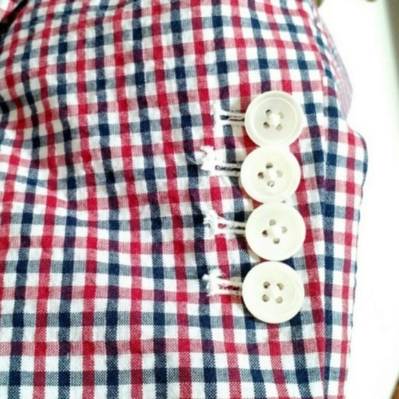 J Crew Double-Breasted Blazer in Red Tattersall 4 - Picture 7 of 8